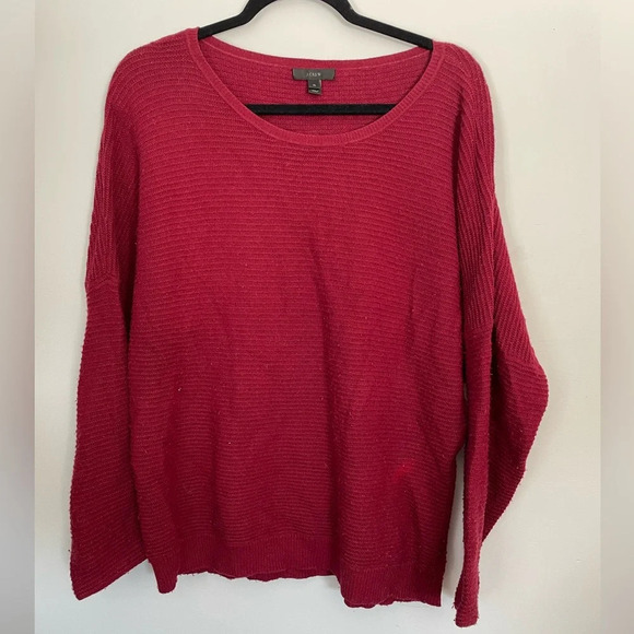 J. Crew Red‎ Wool Scoop Neck Knit Sweater - Picture 1 of 6
